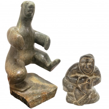 (2) Inuit Carved Stone Sculptures